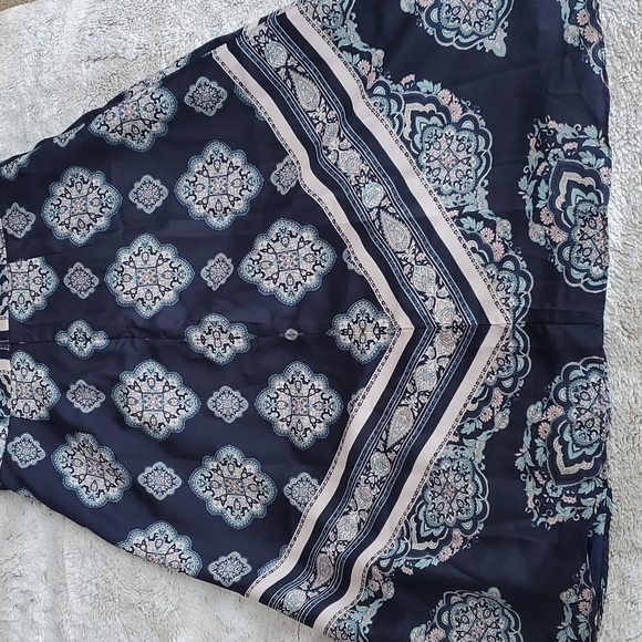 Ann Taylor Blue White Damask Paisley Print A Line Knee Length Dress Size 0 NWT - Picture 9 of 9